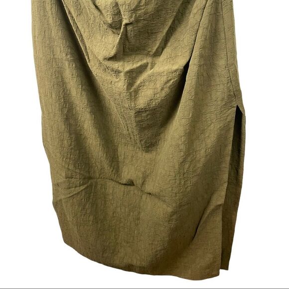 NWT Third Form Drifter Olive Linen Blend One Shoulder Dress Size 4 - Picture 12 of 14